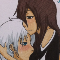 A cuddle between an original character and Toshiro from Bleach