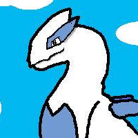 A lugia that is flying midair