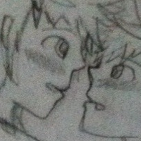 Two characters blushing as their faces are close together