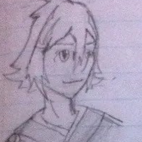 Various doodles including bleach characters, a weapon, and dragons