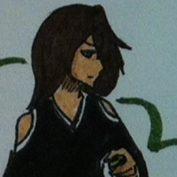 An original bleach character with brown hair and green eyes