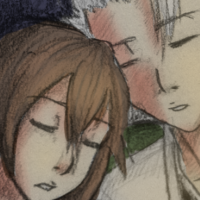 An original bleach character with brown hair and green eyes asleep alongside Toshiro