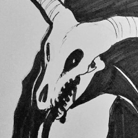 A creature with a skull for a head