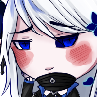 A chibi of Demonio from ELsword, who is blushing