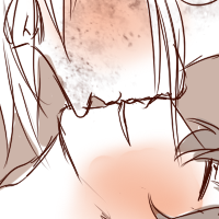 Two characters kissing