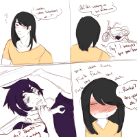 A simple four comic panel with two characters