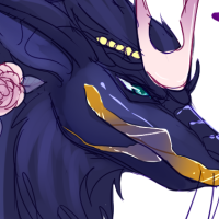 A purple Imperial from Flight Rising, with orange-blue opal across their body. A pink crown decorates them, and pixies and purple petals hover around them.