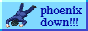 a button of phoenix wright on the floor, with the text 'phoenix down'