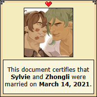 Zhongli x Sylvie marriage certificate