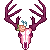 pink deer skull