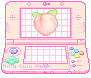 nintendo ds with pastel colours and a peach image