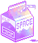 space coloured milk carton