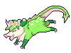 a cute opposum like creature that's green